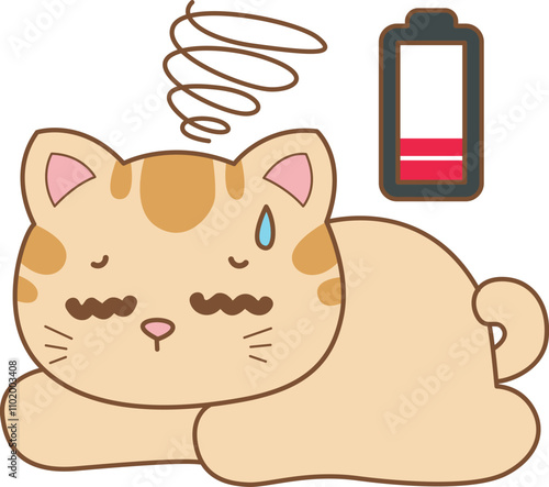Illustration of cute kitty icon.
Funny cat in daily activities elements.

