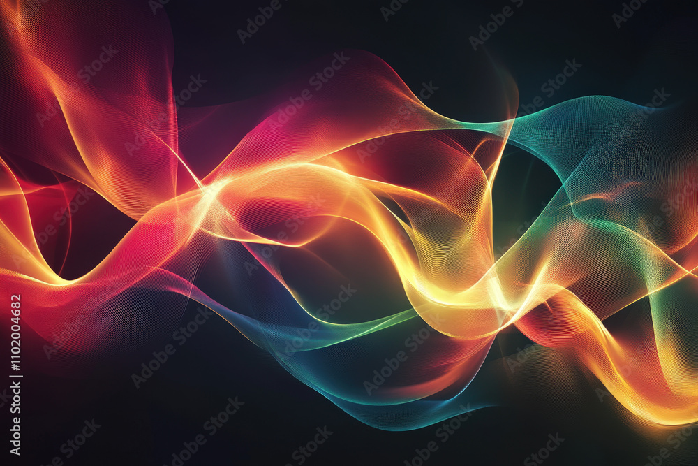 Obraz premium Abstract Waves of Light and Particles
