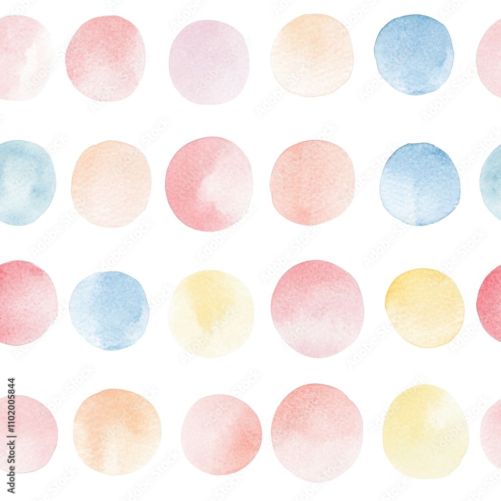 Fototapeta premium Pastel Watercolor Circles Pattern Graphic Design