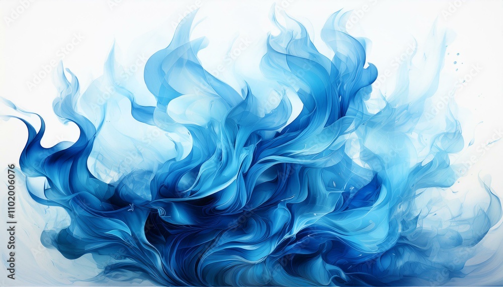 Blue fire isolated white background Blue fire isolated white background