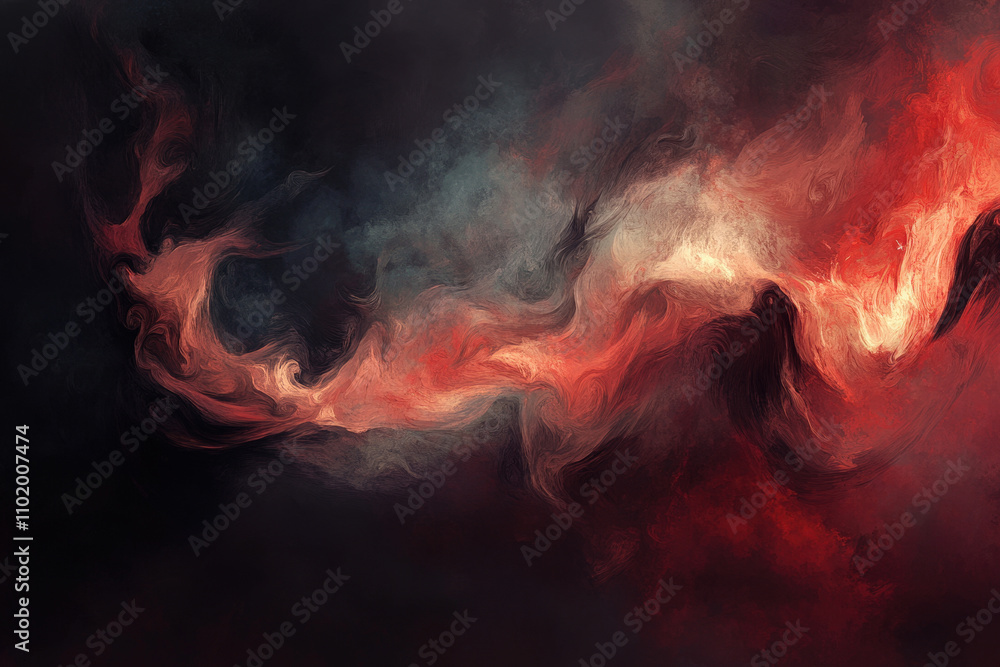 Fototapeta premium bstract Smoke in Dark and Fiery Hues