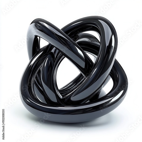 Glossy black abstract knot ...