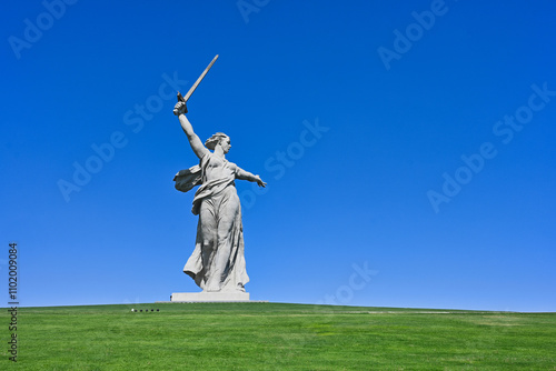 Panoramic view of the Motherland Calls memorial on Mamayev Kurgan photo