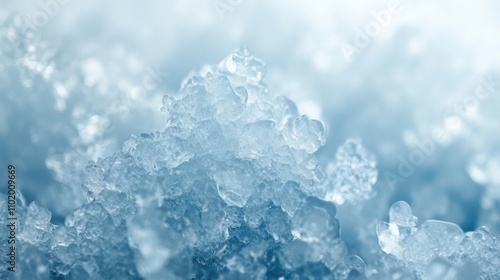 Close-Up of Glimmering Ice Crystals