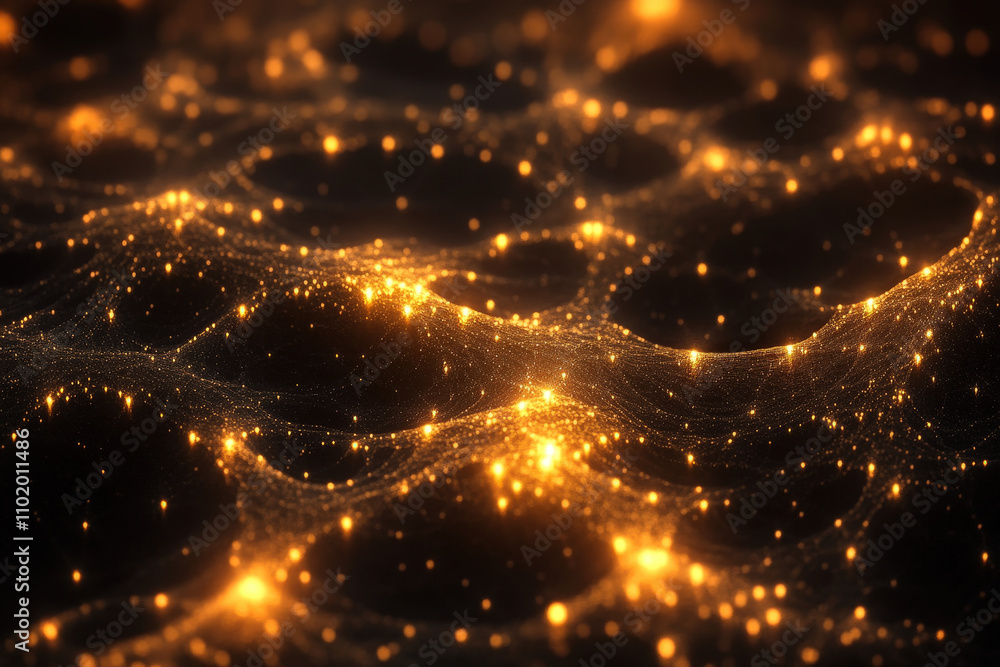 Fototapeta premium Golden Waves of Illuminated Energy