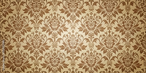 Brown and tan floral wallpaper with intricate design, floral, patterned, wallpaper, brown, tan, interior design