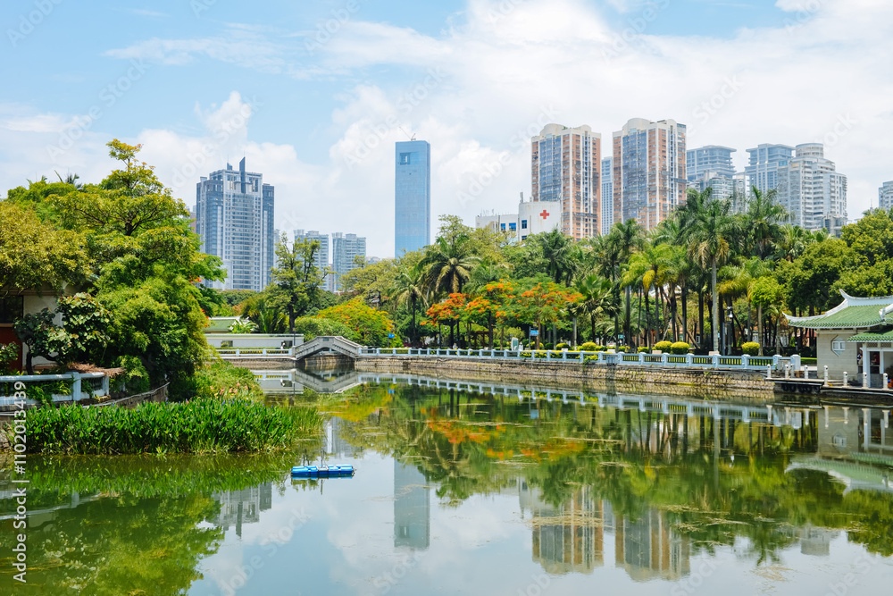 In early June, the beautiful urban scenery of Zhongshan Park in Xiamen, Fujian, China In early June, the beautiful urban scenery of Zhongshan Park in Xiamen, Fujian, China