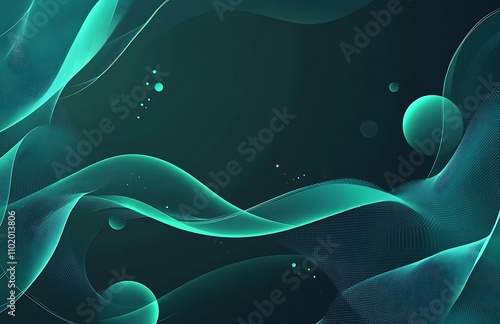 Blue technology background with abstract waves and circles creating a futuristic atmosphere for various applications