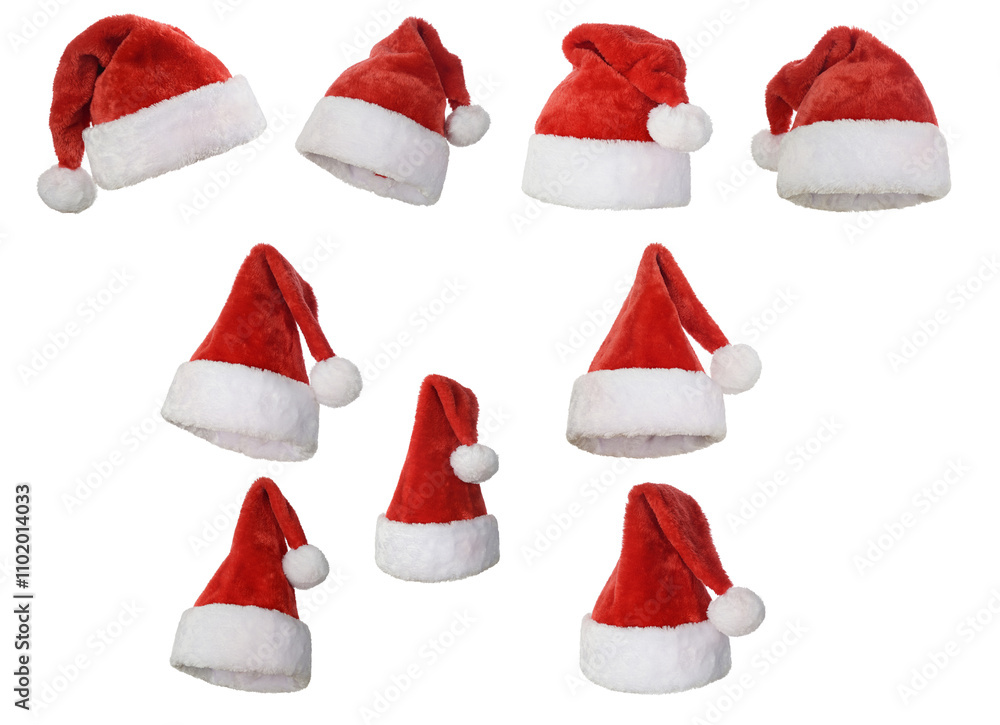 Santa Claus Red Hat isolated on a white background Santa Claus Red Hat isolated on a white background