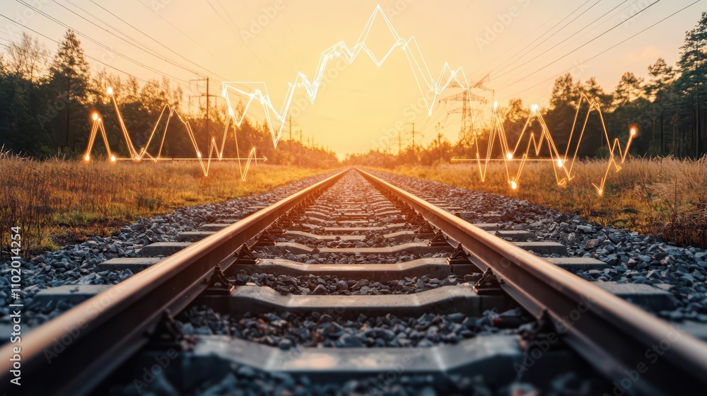 Fototapeta premium Financial dashboard with solar energy stocks highlighted, upward trend in dividends