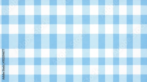 Light blue gingham pattern tablecloth and blackboard, classic and inviting