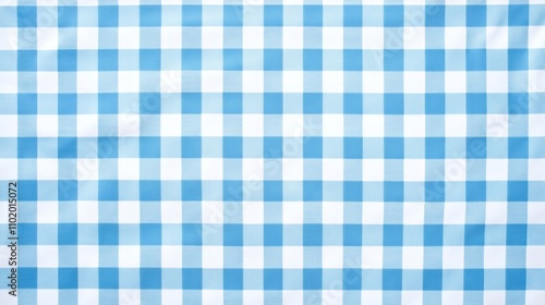 Light blue gingham pattern tablecloth and blackboard, classic and inviting