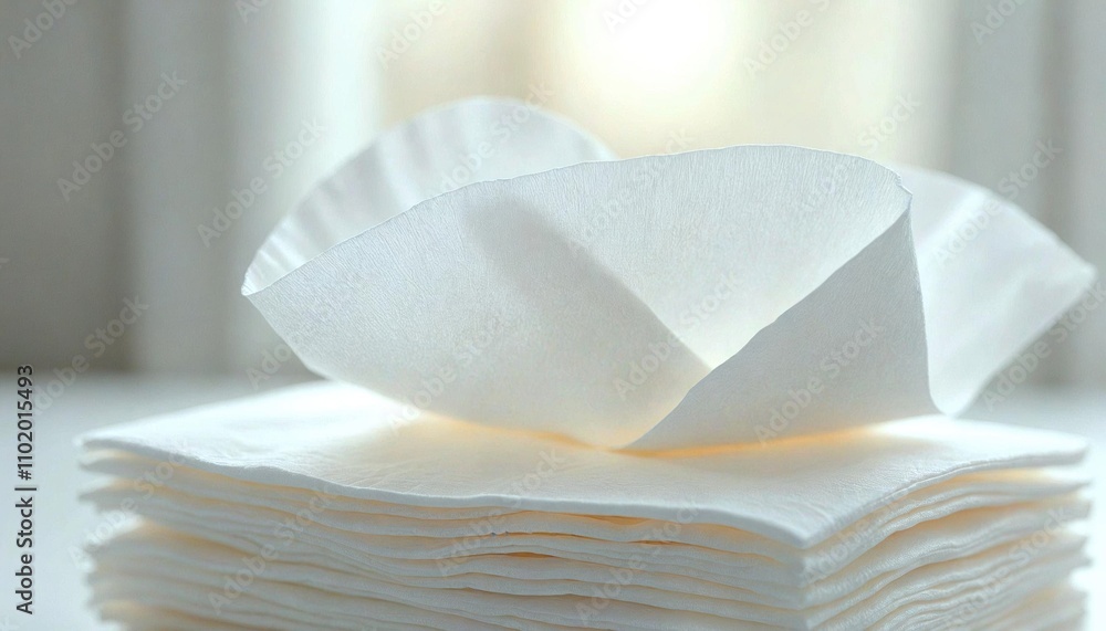 Soft White Tissues Stack Close-Up Soft White Tissues Stack Close-Up