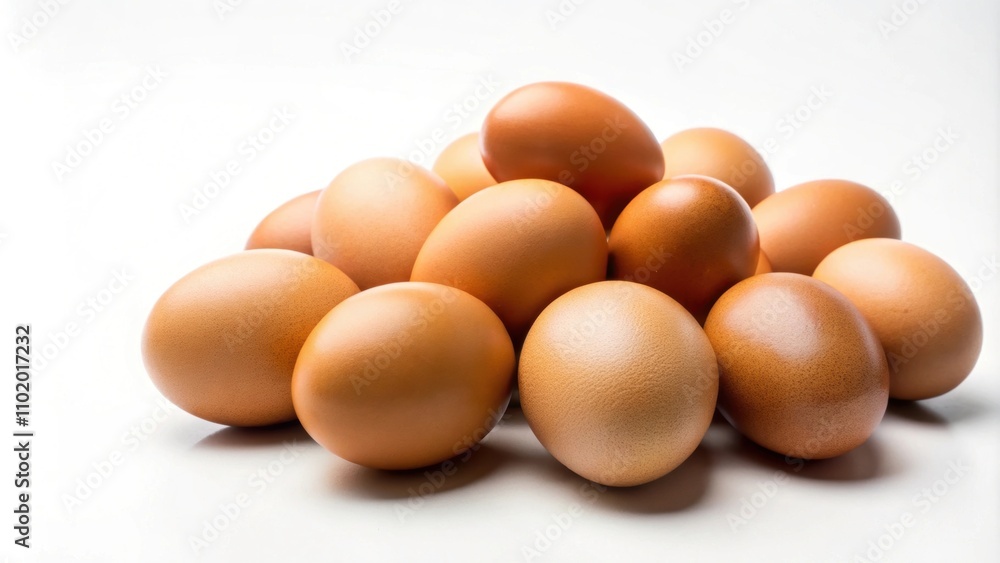 Brown chicken eggs on white background, eggs, farm, fresh, organic, natural, food, cooking, breakfast, shell, protein, healthy Brown chicken eggs on white background, eggs, farm, fresh, organic, natural, food, cooking, breakfast, shell, protein, healthy