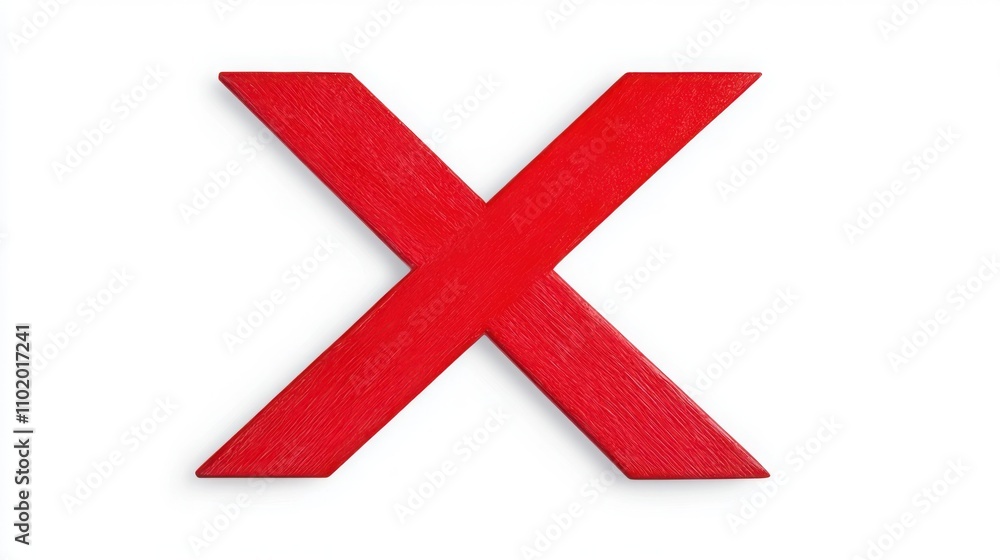 Obraz premium Bold red x typography modern design graphic art clean aesthetic