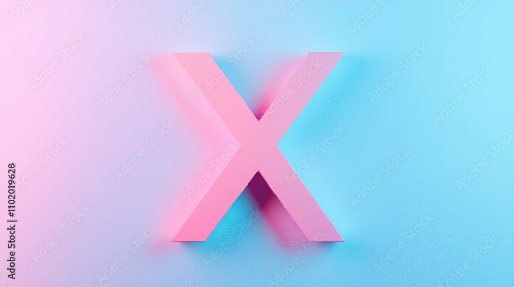 Obraz premium Dynamic minimalistic typography design featuring bold geometric x