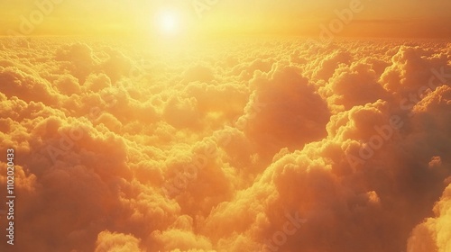 Dreamy Golden Hour Cloudscape with Breathtaking Light and Colors photo