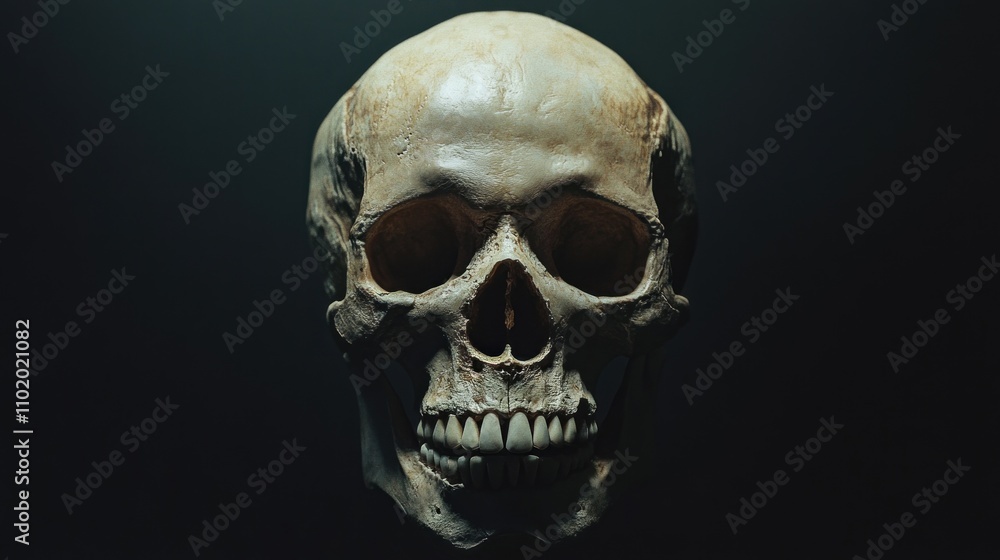 Human Skull on Dark Background Human Skull on Dark Background