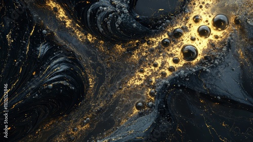 Abstract dark waves with go...