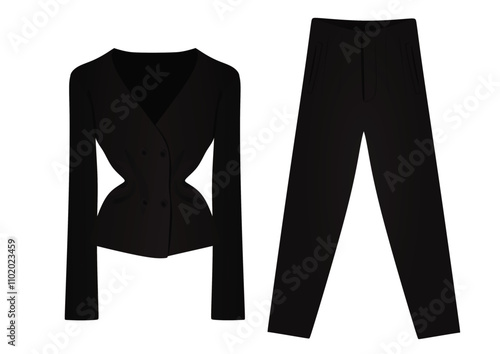 Long sleeve sweater and pants. vector illustration