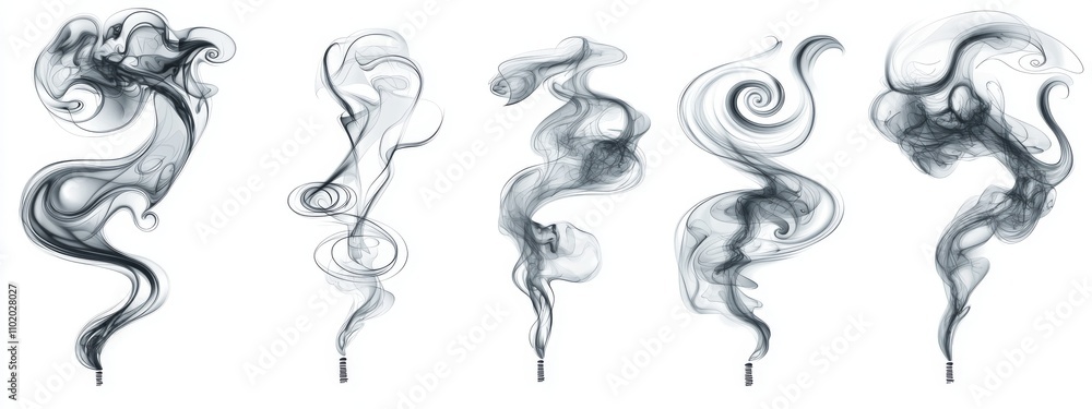 Isolated on a white background, a modern illustration set of a swirling tornado in a continuous line with editable stroke. Isolated on a white background, a modern illustration set of a swirling tornado in a continuous line with editable stroke.
