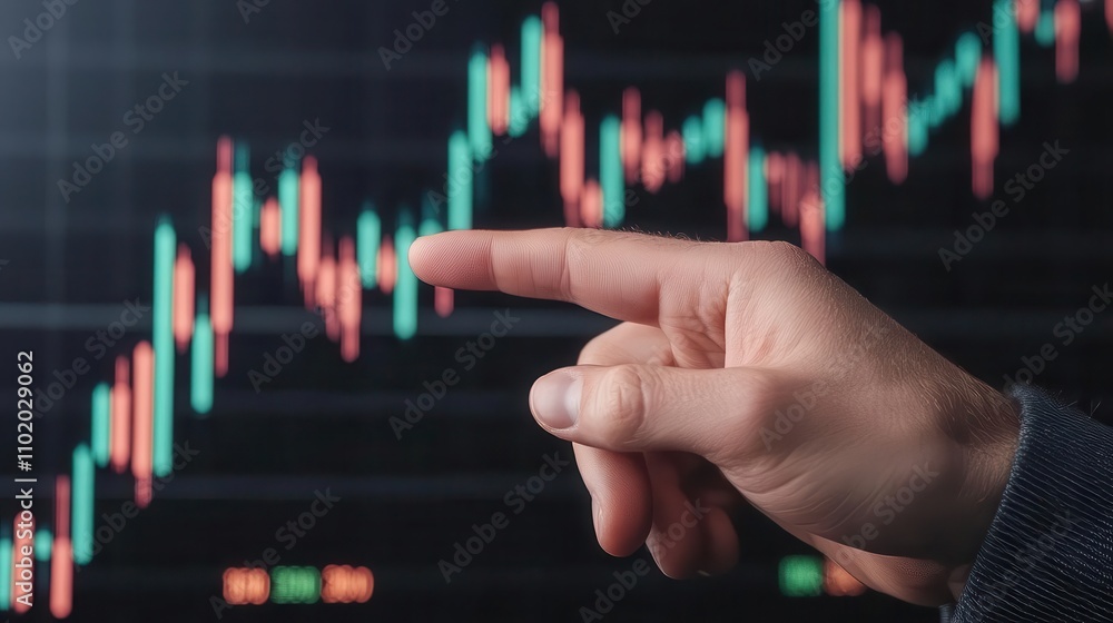 Financial analyst pointing at a graph labeled Top Green Energy Stocks in a portfolio review Financial analyst pointing at a graph labeled Top Green Energy Stocks in a portfolio review