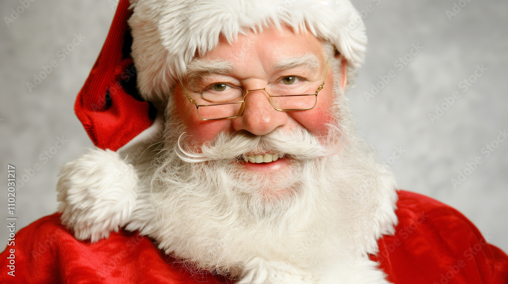 Naklejka premium Santa Claus with a bag of gifts, bringing joy and holiday cheer to children.