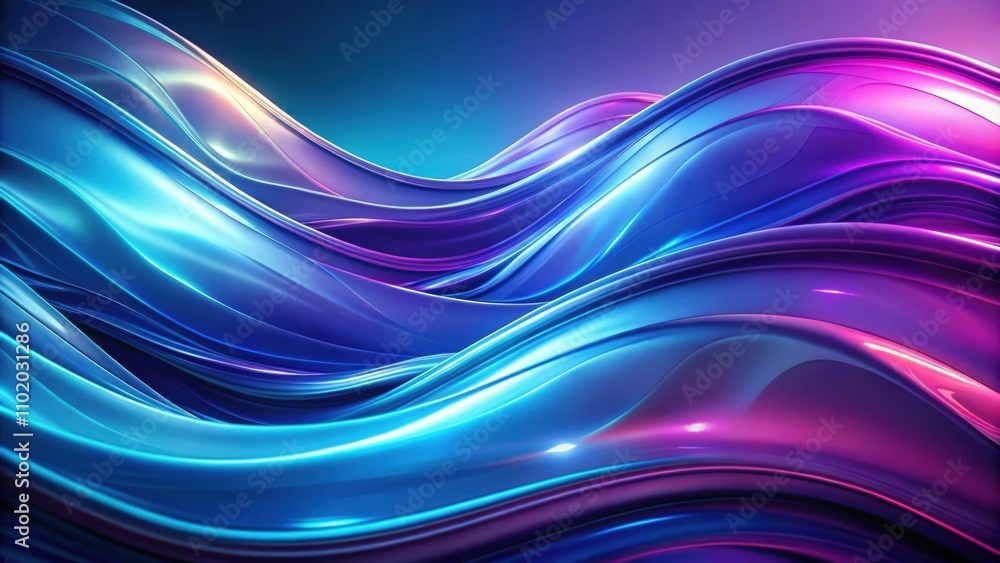 Naklejka premium Abstract futuristic background with blue and purple liquid wavy shapes , liquid, wavy, abstract, background, futuristic, design