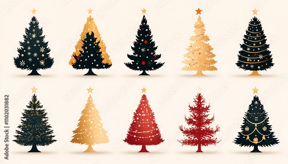 Obraz premium A Group of Christmas Trees.