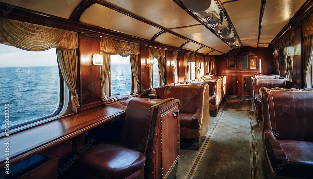 Fototapeta premium Luxurious First Class Cabin on Passenger Ship