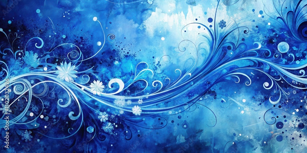 Blue abstract painting with swirls and splatters, blue, abstract, painting, artwork, artistic, design, modern, contemporary Blue abstract painting with swirls and splatters, blue, abstract, painting, artwork, artistic, design, modern, contemporary