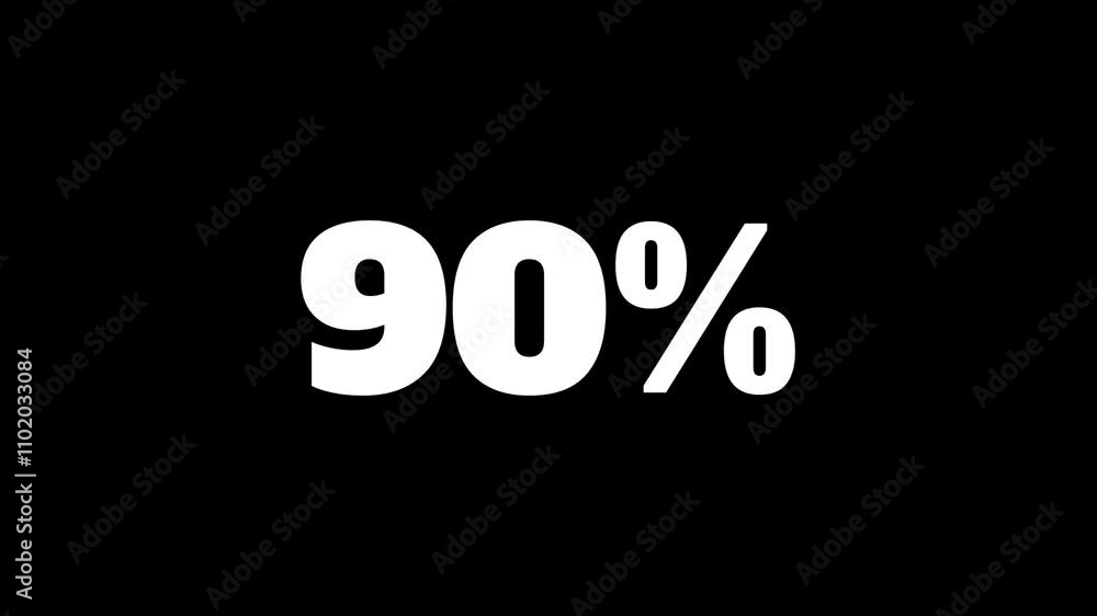 Simple Count up percent from 0% to 100% animation black background. Simple Count up percent from 0% to 100% animation black background.