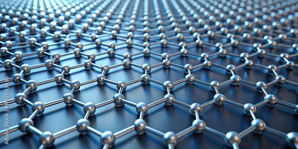 Fototapeta premium Hexagon graphene layers stacked in rendering , graphene, layering, stacking, nanomaterials, supermaterials, rendering