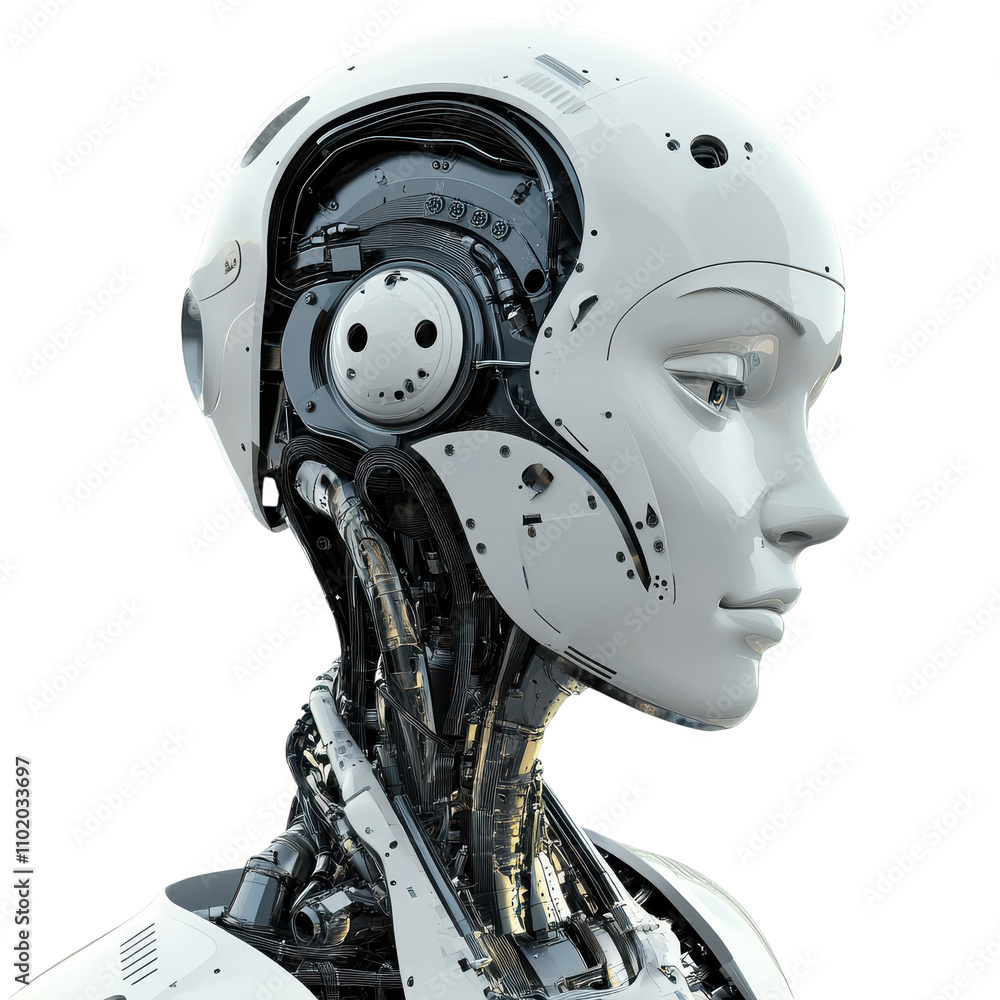 AI Machine for Digital Learning on White Background Transparent PNG background. AI Machine for Digital Learning on White Background Transparent PNG background.