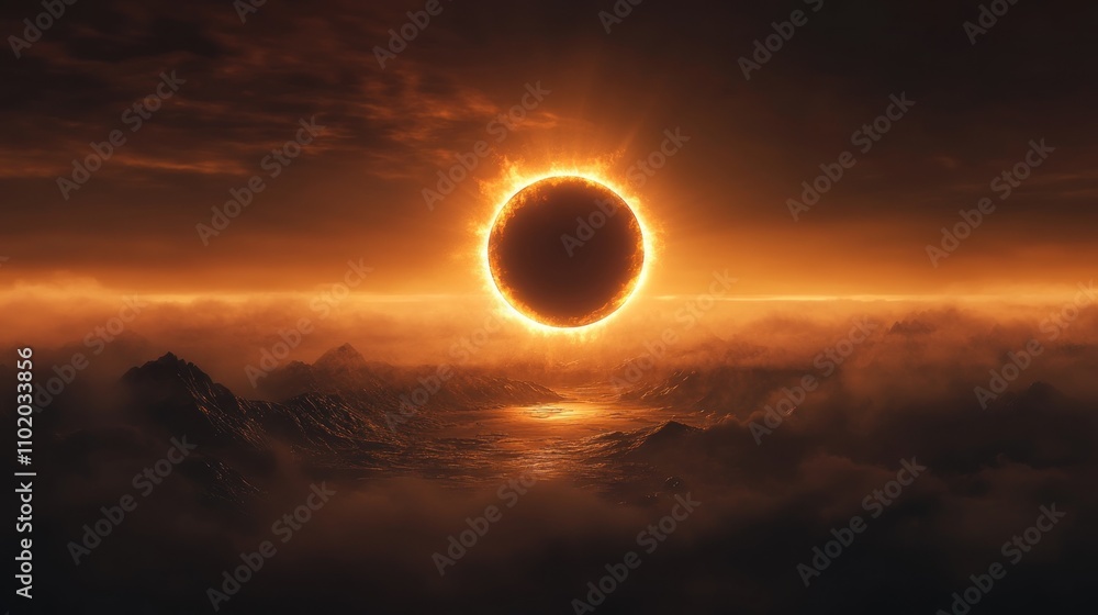Solar Eclipse Over Mountains Solar Eclipse Over Mountains