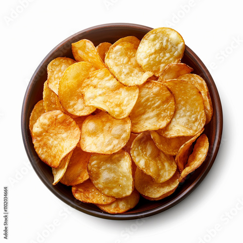 Top view of a bowl filled with lightly salted kettle corn photo