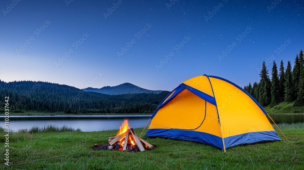 Disconnecting from technology and immersing in nature, sitting by a cozy campfire beneath a sky full of stars during a camping trip. Disconnecting from technology and immersing in nature, sitting by a cozy campfire beneath a sky full of stars during a camping trip.