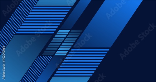 Abstract blue banner design vector, dynamic sporty horizontal background template for media promotion or web banner