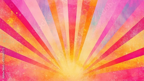 Dynamic comic bursts with glowing textures create this chic retro backdrop