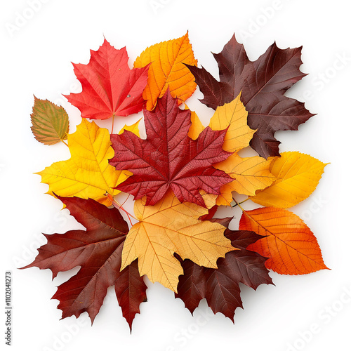 Wallpaper Mural Top View of a Pile of Autumn Leaves Torontodigital.ca