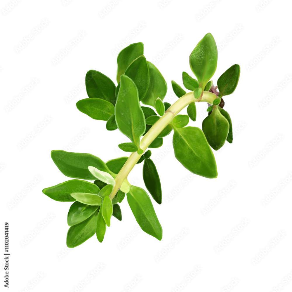Thyme digital painting isolated on white background Thyme digital painting isolated on white background