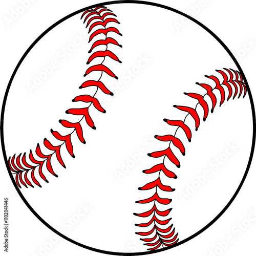 baseball ball line vector illustration isolated on white background