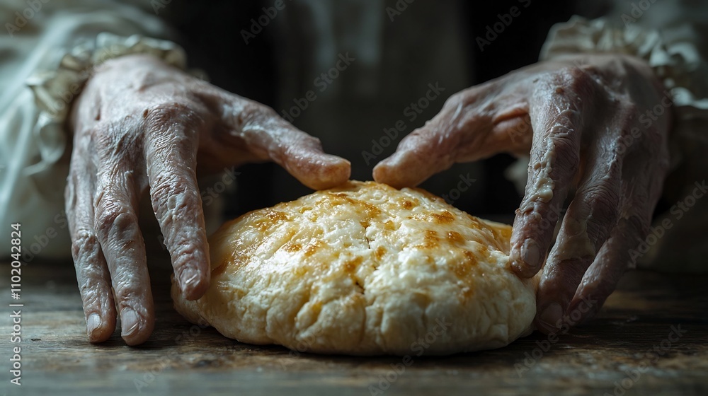 Desperate Malnourished Figure Reaching for Lone Bread on Abandoned Table Symbolizing Hunger and Deprivation Desperate Malnourished Figure Reaching for Lone Bread on Abandoned Table Symbolizing Hunger and Deprivation