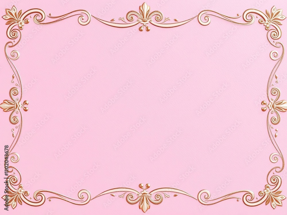 Wedding invitation card featuring a pastel pink background and elegant foil stamping, gold foil stamping, metallic ink Wedding invitation card featuring a pastel pink background and elegant foil stamping, gold foil stamping, metallic ink