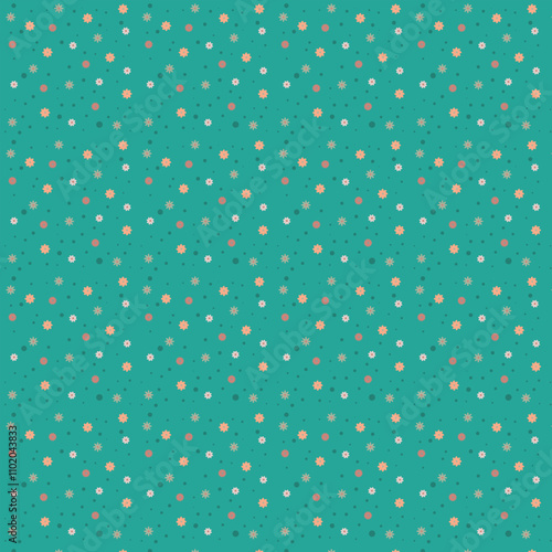 uniform pattern with small flowers on a blue background