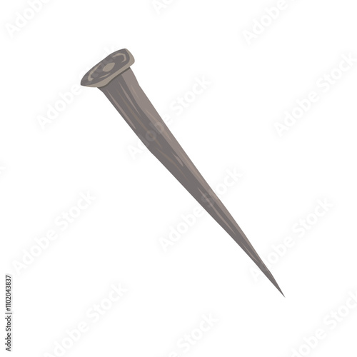 vector image of a large old nail on a white background