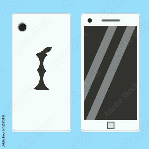 Wallpaper Mural white smartphone with a camera on both sides on a blue background Torontodigital.ca