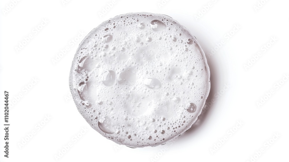 Foam bubble from soap or shampoo for washing isolated on white background from above Foam bubble from soap or shampoo for washing isolated on white background from above