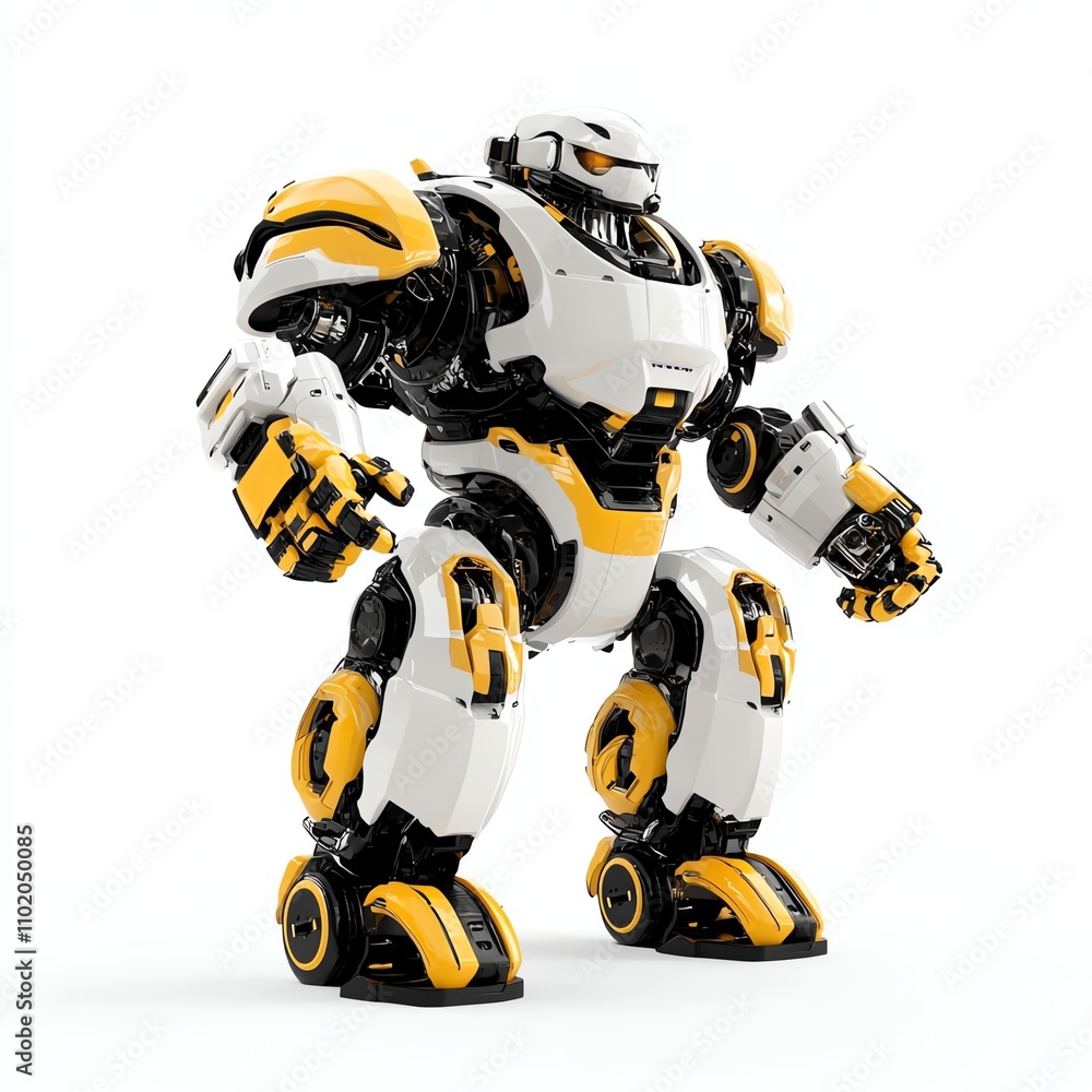 Futuristic robot design, white isolated background. Futuristic robot design, white isolated background.