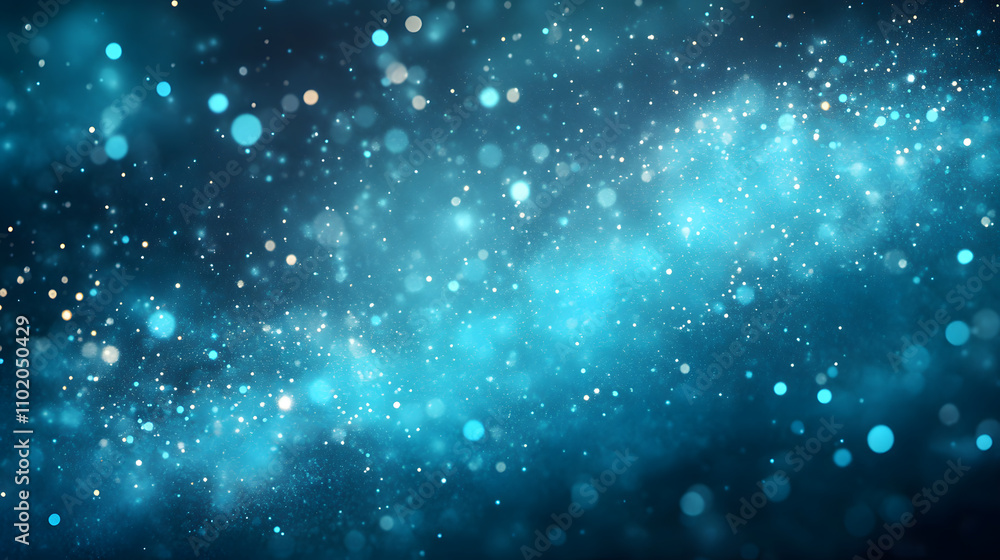 Fototapeta premium Abstract Blue Particle Background with Soft Bokeh and Glow Effects